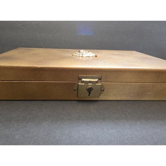 Vintage Lot Mens Tie Bar & Tie Tack In Gold Case - Picture 4 of 11